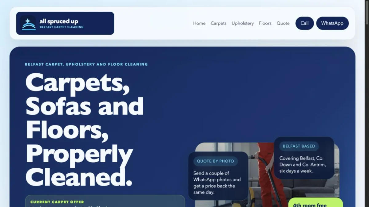 All Spruced Up website homepage