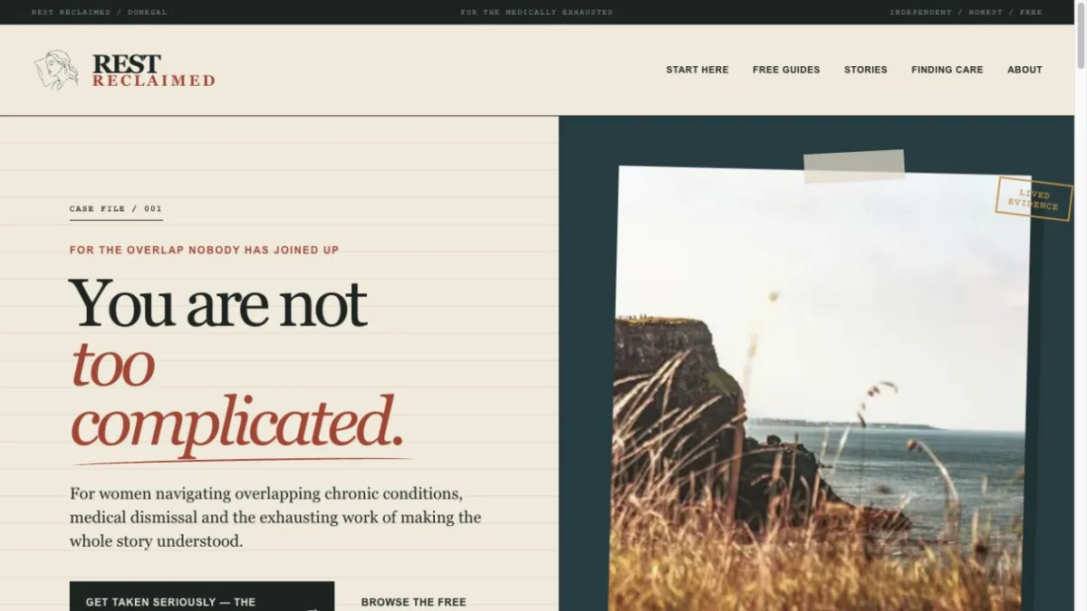 Rest Reclaimed website homepage